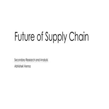 Future of supply chain