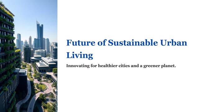 Innovating Sustainable Urban Living for Healthier Cities and a Greener ...
