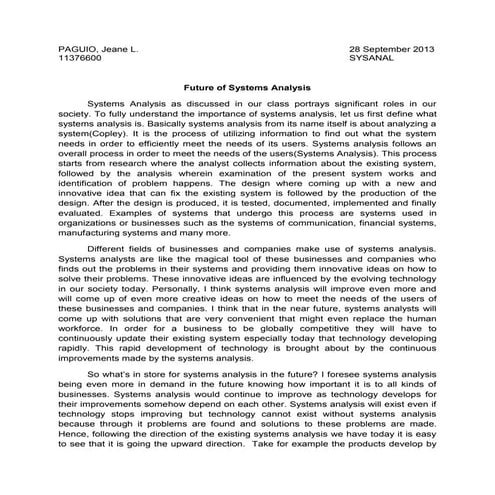 Future of systems analysis