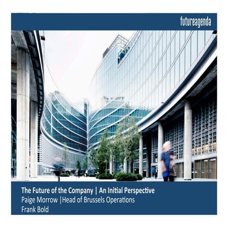 Future of the Company Insights from dicussions building on an initial perspec...