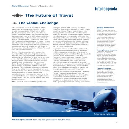 Future of travel  An initial perspective Richard Hammond Founder and Chief Ex...