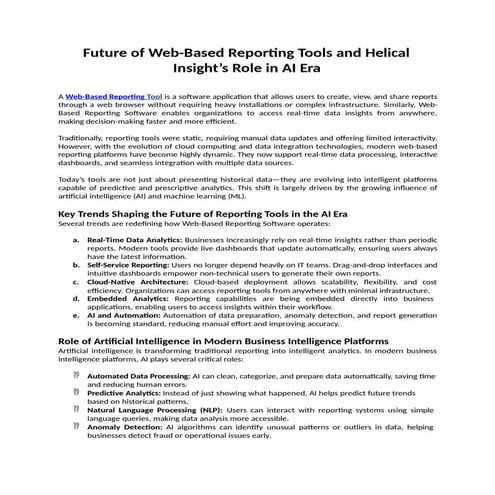 Web-Based Reporting Software Explained Why Helical Insight Is a Smart ...