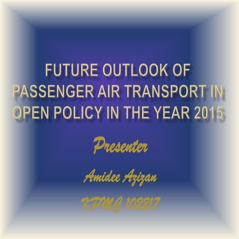 Future outlook of  passenger air transport in open 2