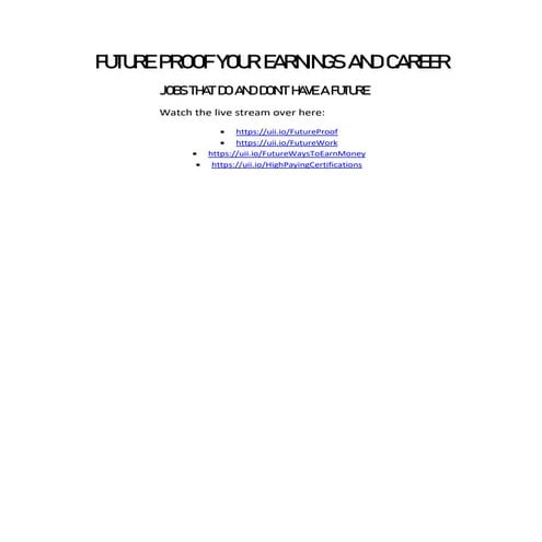 Future proof your earnings and career | PDF