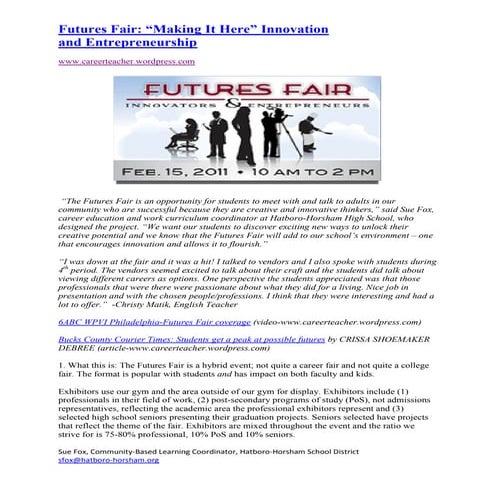 Futures fair handout ilc