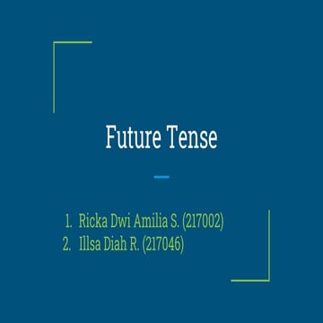 MATERI TENTANG FUTURE TENSE UNTUK PRESENTASI