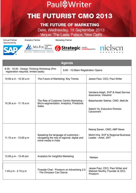 Futurist CMO Conclave - Meet 100 Chief Marketing Officers