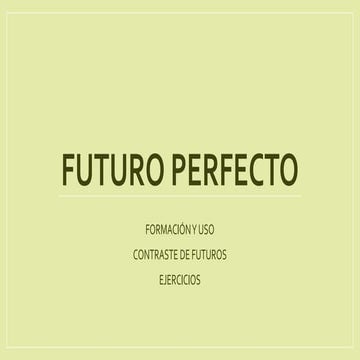 Futuro perfecto en español 