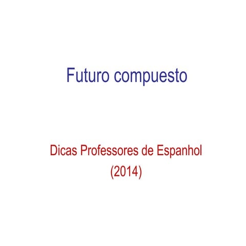 Futuro simple español | PPT
