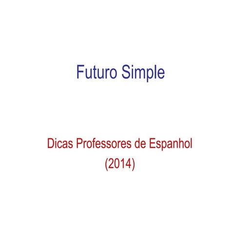Futuro simple español