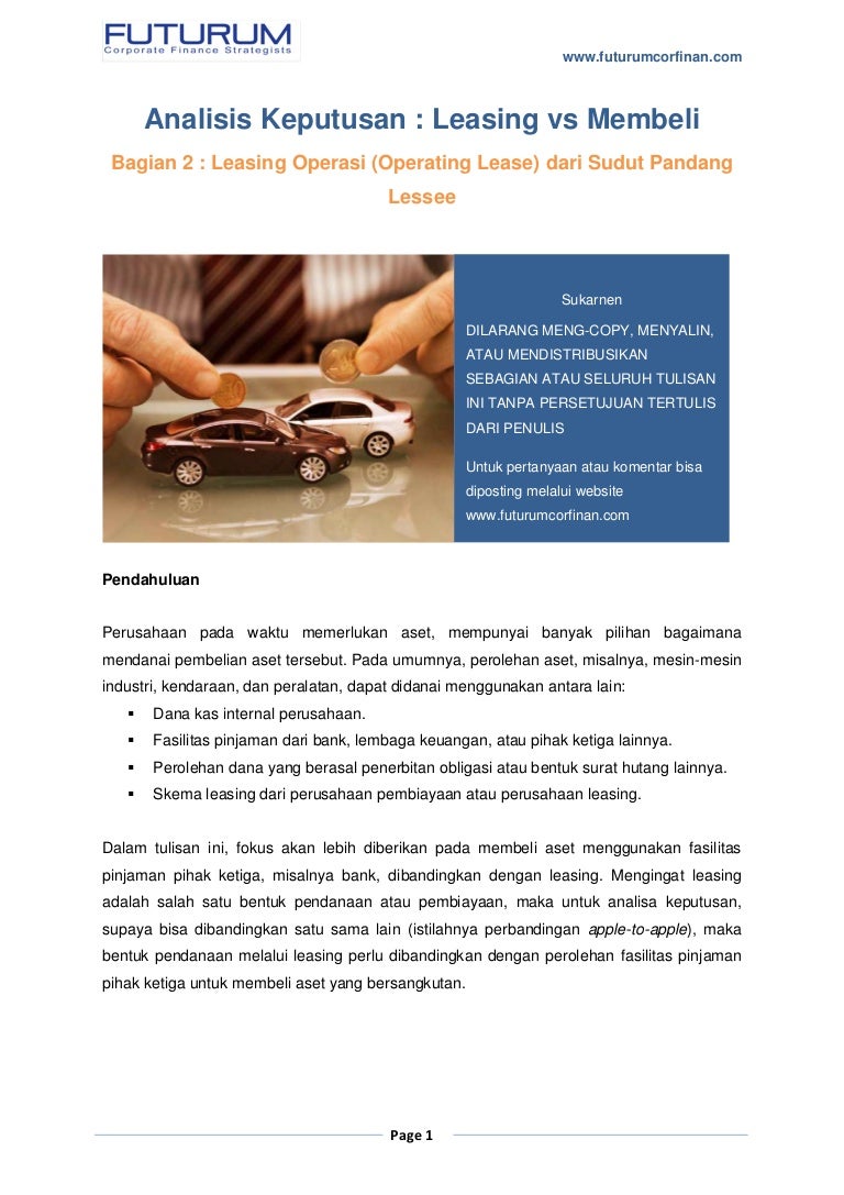 Analisis Keputusan Lease Vs Buy Part 2