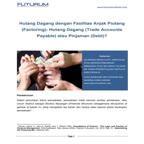 Hutang dagang dengan fasilitas anjak piutang