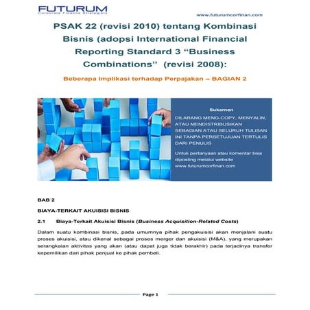 PSAK 22 (revisi 2010) - bab 2 biaya terkait akuisisi & biaya transaksi