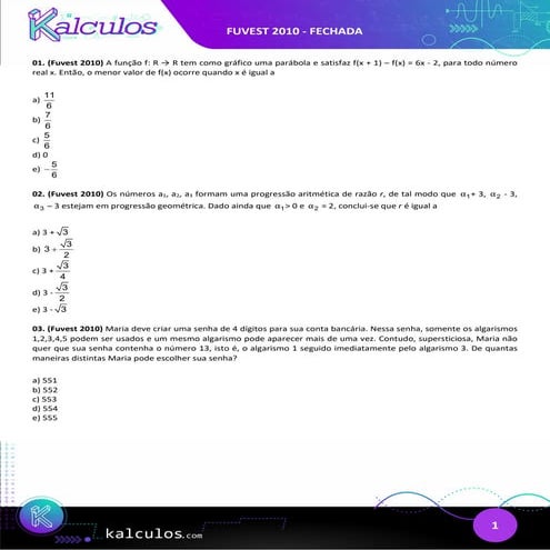 Fuvest 2010 - fechada