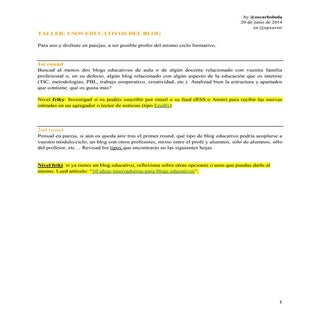 Taller iniciación blogs educativos