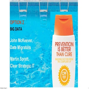 Big Data: Personalisation, Prevention, Prediction - SOCAP 2014