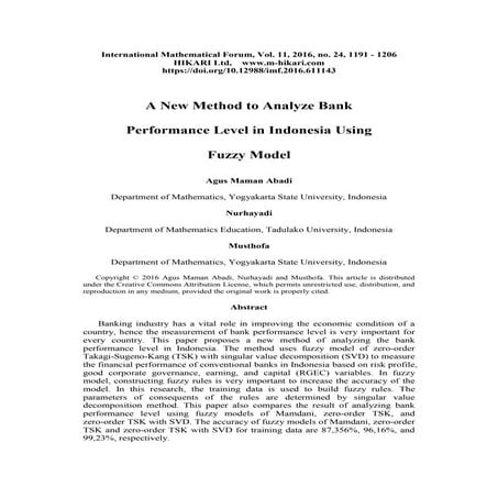 Fuzy model-bank-journal