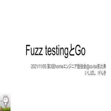 Fuzz testingとgo