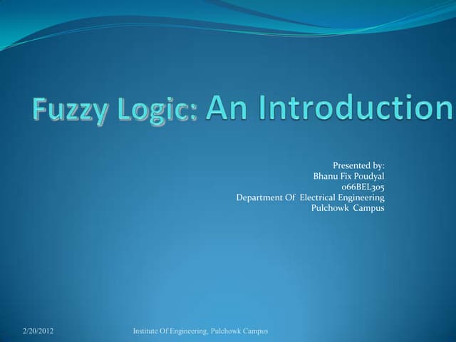 Fuzzy Logic Ppt