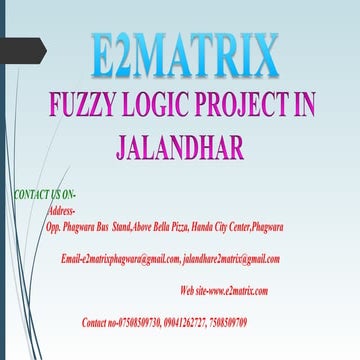 Fuzzy logic mtech project in jalandhar