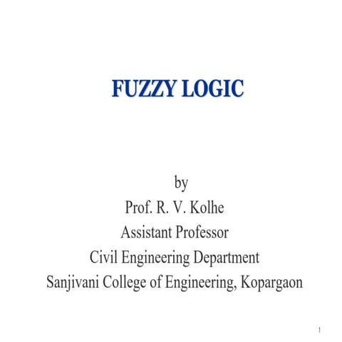 Fuzzy Logic | PPT