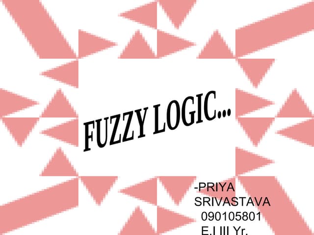 Fuzzy logic ppt