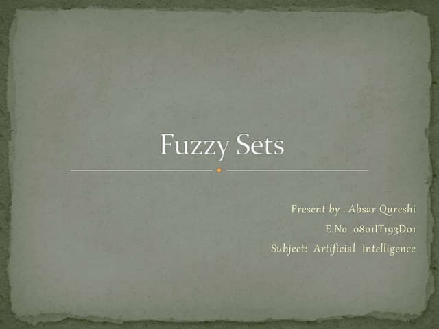 Fuzzy sets 
