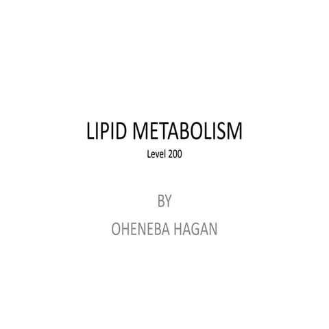 Lipid metabolism