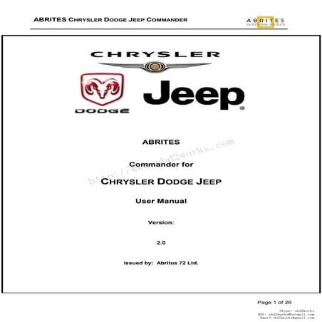 Fvdi abrites chrysler dodge jeep commander