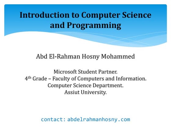 Introduction to Computer Science | PPT