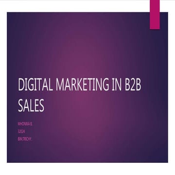 Digital marketing in B2B sales