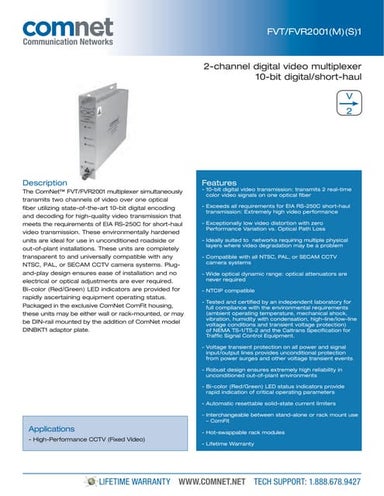 ComNet FVT2001M1 Data Sheet