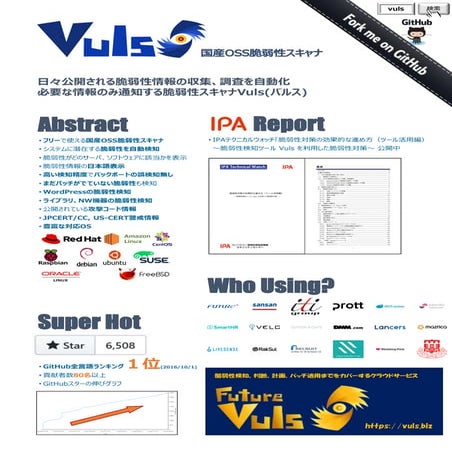 Vuls: Vulnerability scanner, FutureVuls: Vuls cloud service