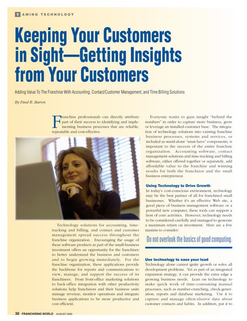 Franchising World Aug05 Baron Sage