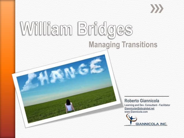 William Bridges Managing Transitions Pptx William Bridges Managing Transitions Pptx