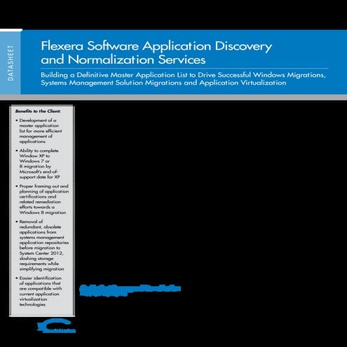 Flexera Software Application Discovery and Normalization Services