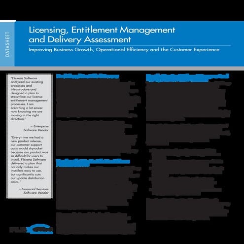Licensing, Entitlement Management and Delivery Assessment