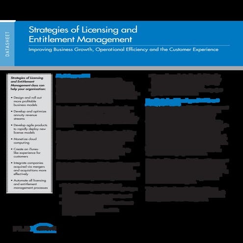 Strategies of Licensing and Entitlement Management