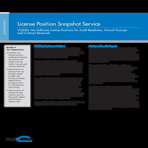 License Position Snapshot Service