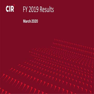 2019 CIR group results