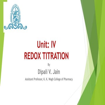 FY- PA I - Redox Titration curve for med exam a