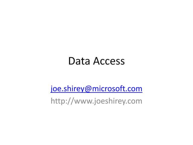 Microsoft Data Access Technologies