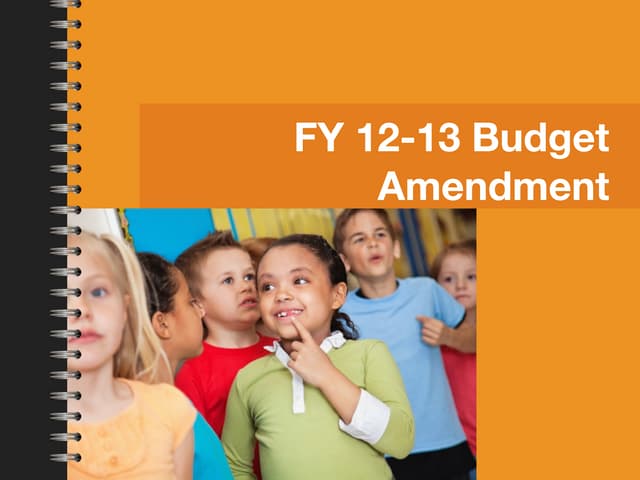 Lisa Sahulka - FY12-13 Budget Amendment