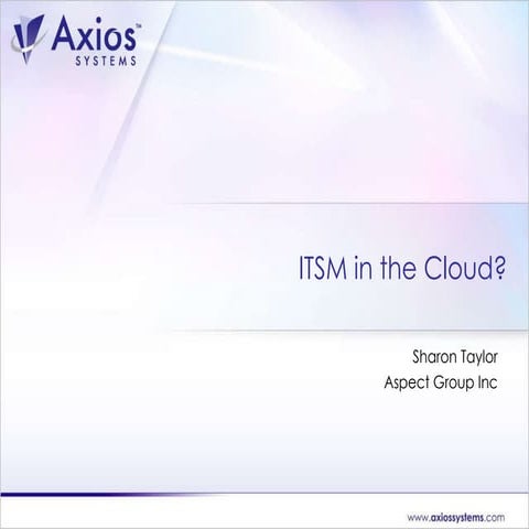 ITSM & the Cloud, what does it mean for you?