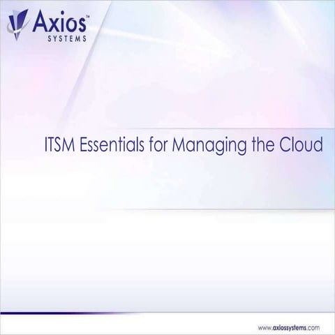 ITSM Essentials for Managing the Cloud