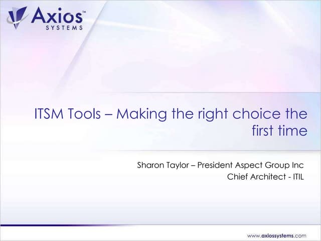How to select an ITSM Tool from the ITIL® Chief Architect