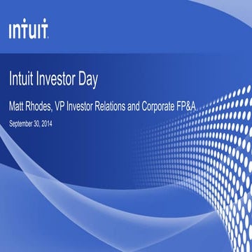 Intuit's - Investor Day 2014 Presentation