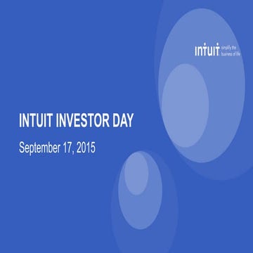 Intuit's - Investor Day 2015 Presentation