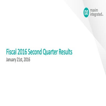 FY16Q2 Earnings Presentation