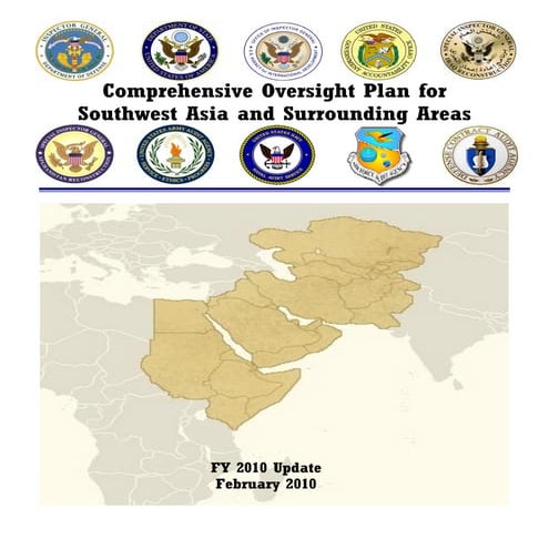 FY2010 Update to Comprehensive Oversight Plan for Southwest Asia and Surrounding Areas